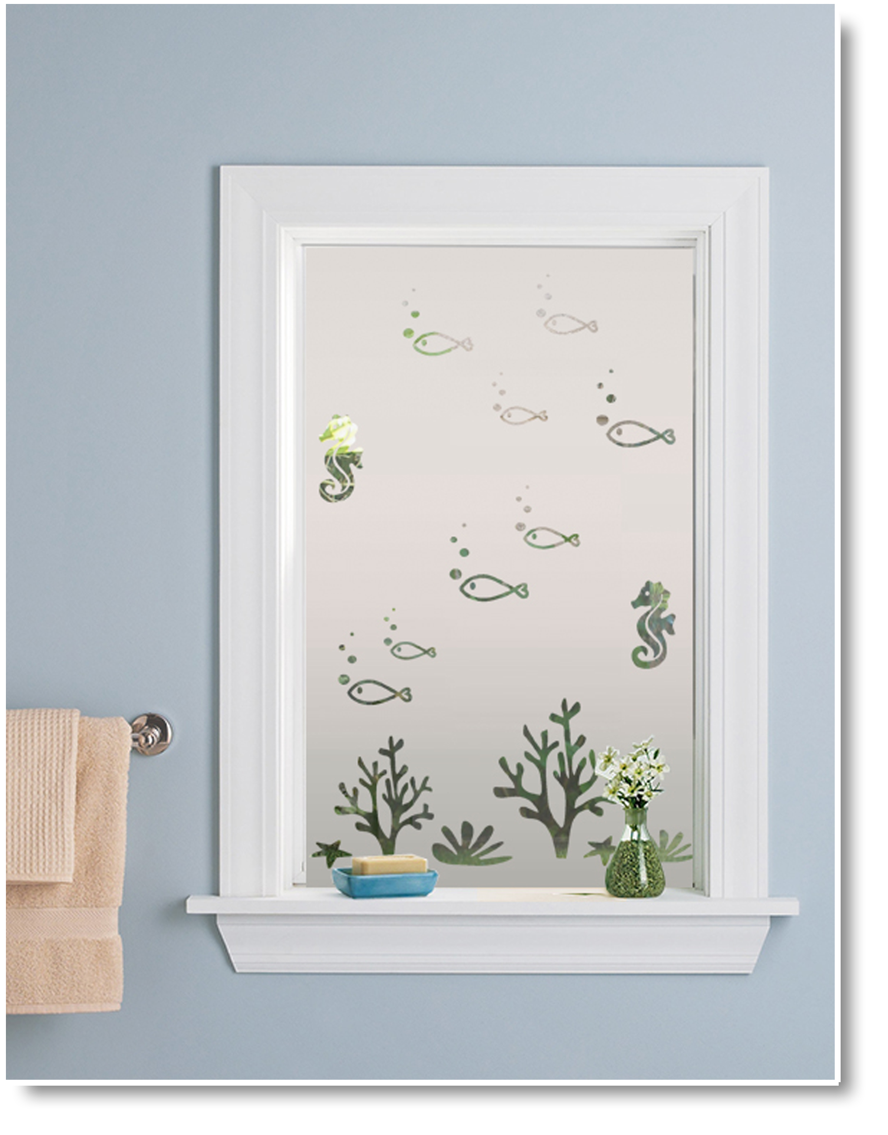 Vinilo ventana baño PECES - tokPersonal