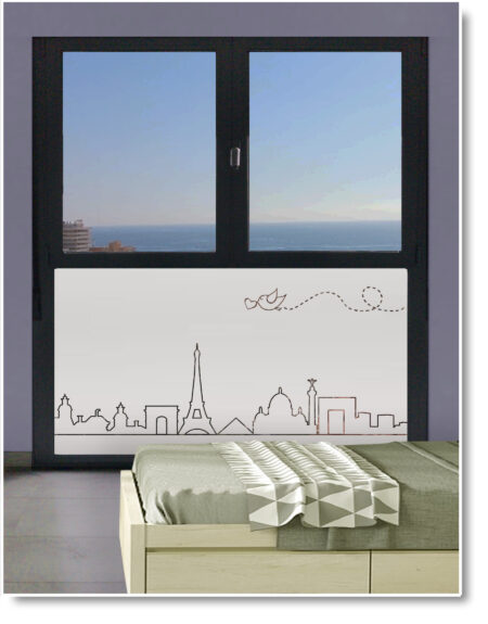 vinils_vidres_finestres_dormitori_1500_VD04_skyline Paris perfilat_F01