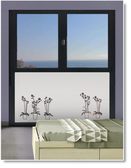 vinilos cristales ventanas dormitorio 1500 VD11 orquideas F01