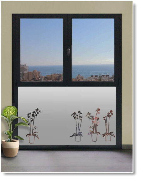 vinilos cristales ventanas salon 1310 VS11 orquideas