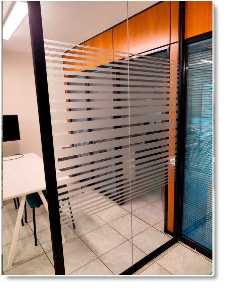 vinilo franjas oficina división despachos