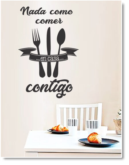 vinilo pared cocina 2140 031 COMER EN CASA CONTIGO F01