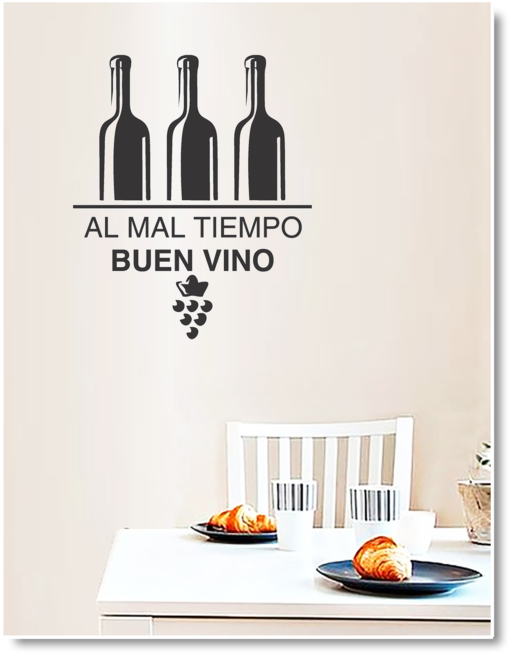 Vinilo decorativo AL MAL TIEMPO-BUEN VINO - tokPersonal