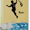 Vinilo decorativo adhesivo para pared silueta balonmano personalizable con nombre y número