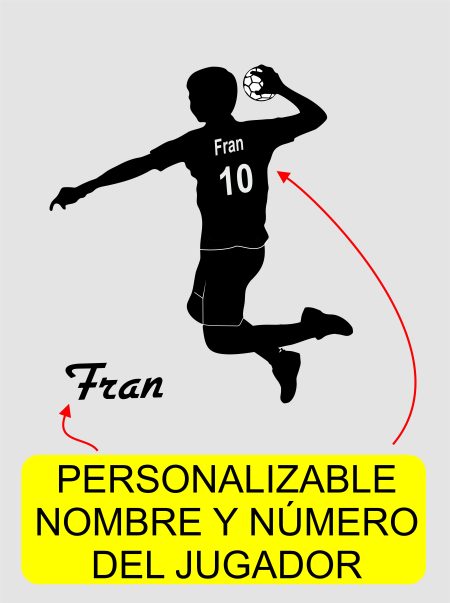 vinilo decorativo personalizado para decorar pared con silueta chico balonmano
