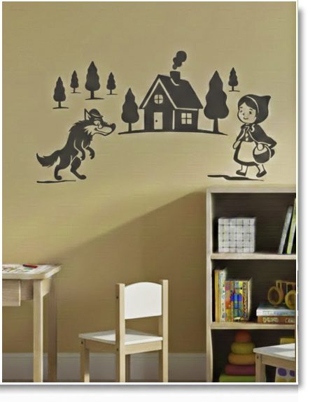 vinilo infantil pared cuento CAPERUCITA ROJA